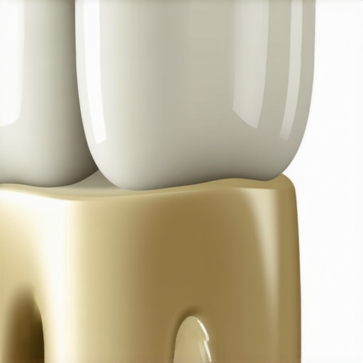 Close-up of Dental Crown Material Close-up of a high-quality dental crown on a molar illustrating material and craftsmanship.