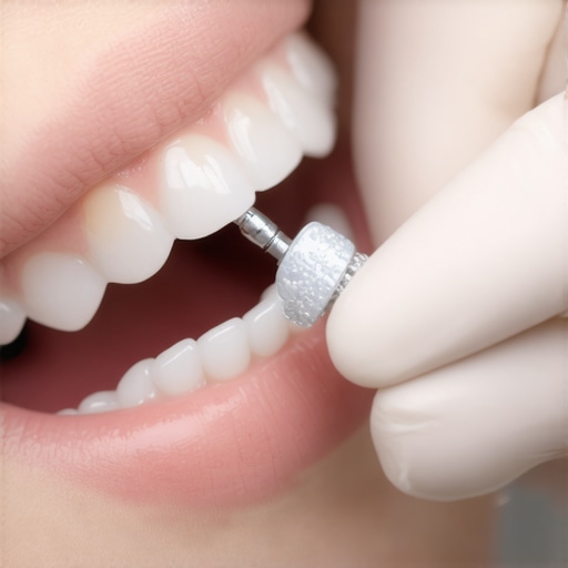 Dentist using digital scanner to fit a zirconia crown in a modern dental clinic