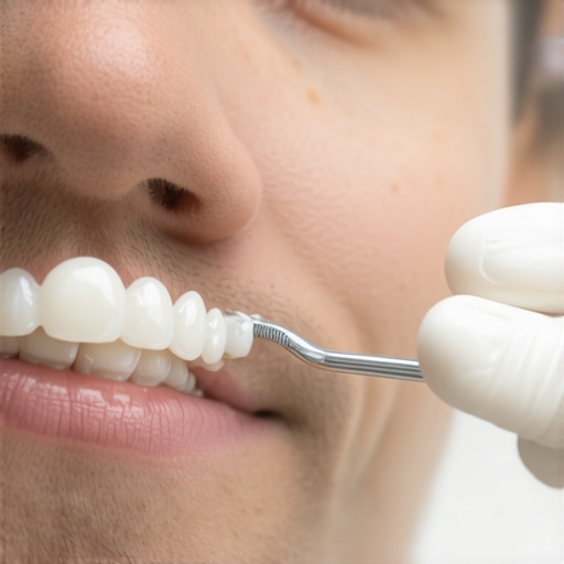 Modern dental crown technology Dentist using digital scanner to examine a dental crown.