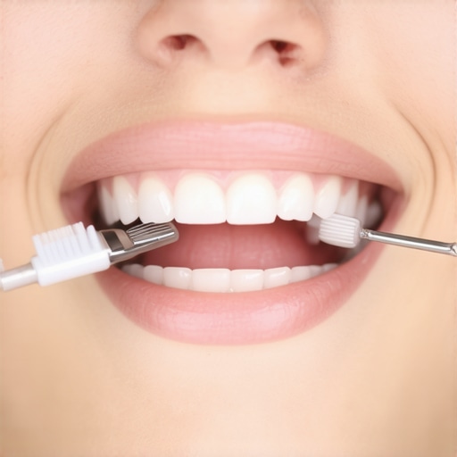 Dentist demonstrating proper dental crown cleaning techniques