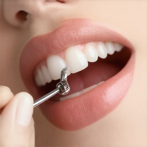 Dentist fitting a custom dental crown on a patient's tooth with precision and care