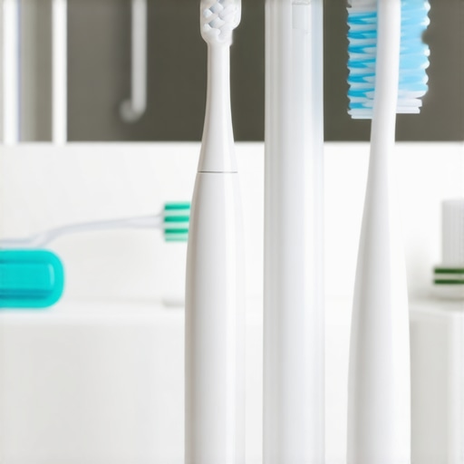 Sonic toothbrush, interdental brushes, and floss for maintaining dental crowns.