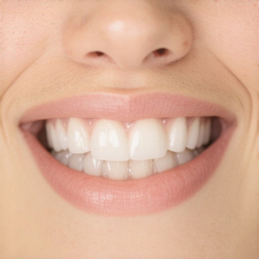 Dentist in action fitting a dental crown with precision tools
