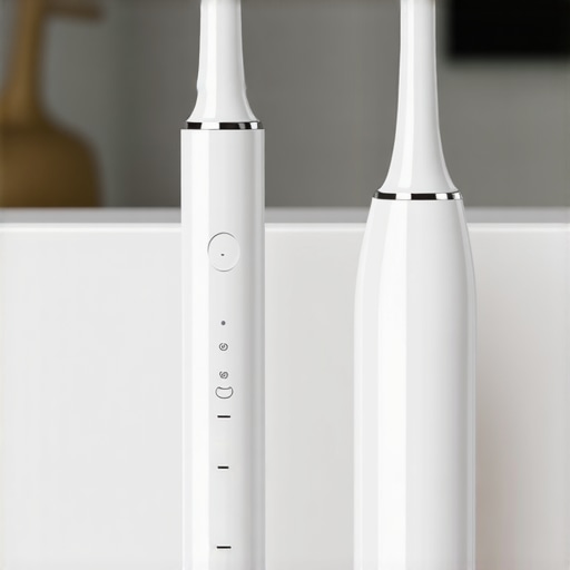 Electric toothbrush and water flosser positioned for dental health maintenance