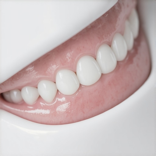 A dentist using high-tech intraoral scanner and CAD software to design dental crowns, emphasizing modern precision tools.