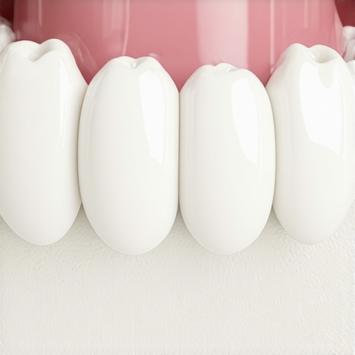 A detailed close-up of a dental crown showcasing bio-mimetic materials and nano-fiber support.