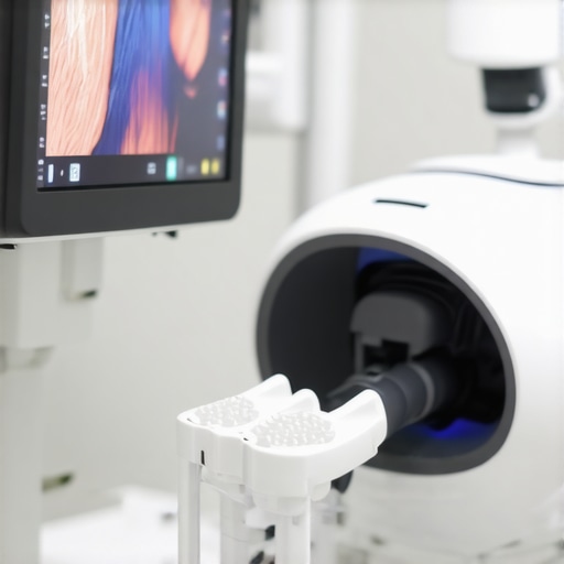 Dental professional using advanced bio-scan equipment during a checkup