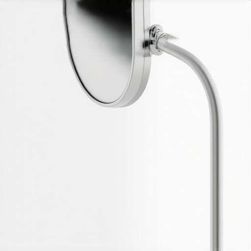 A dentist's mirror with bright LED light illuminating the mouth for thorough inspection.