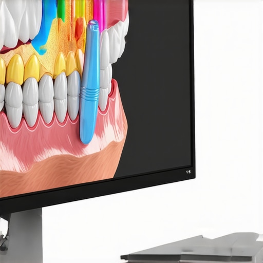 A high-tech 3D bone scan used to verify the placement and health of a dental implant.