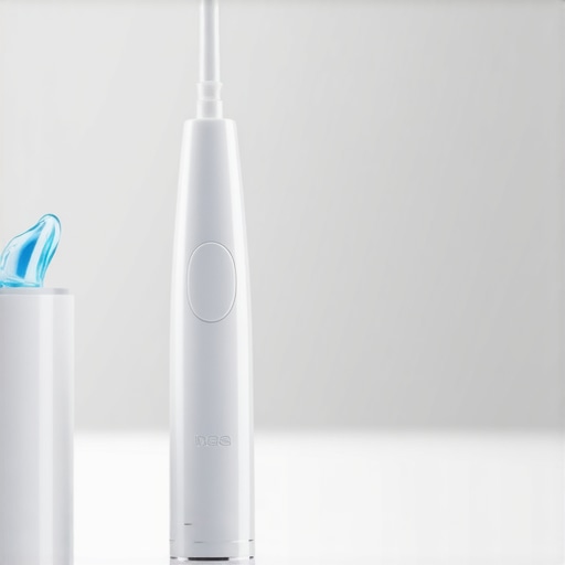 Water flosser cleaning the margins of a dental crown