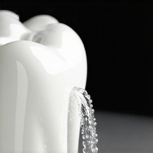 Water flosser cleaning under a dental bridge