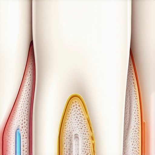 Close up illustration of a dental crown margin and potential fracture sites.