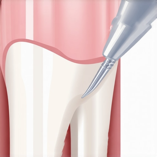Close up of dentist applying composite resin to fix a chipped tooth edge.
