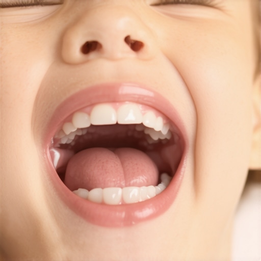 A dentist examining a child's mouth to check for signs of dry mouth or dental issues.