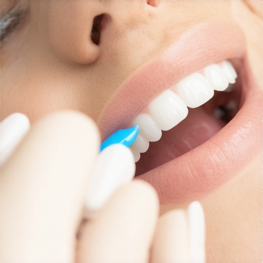 Checking Dental Crown Bite Accuracy Dentist checking crown occlusion with articulating paper
