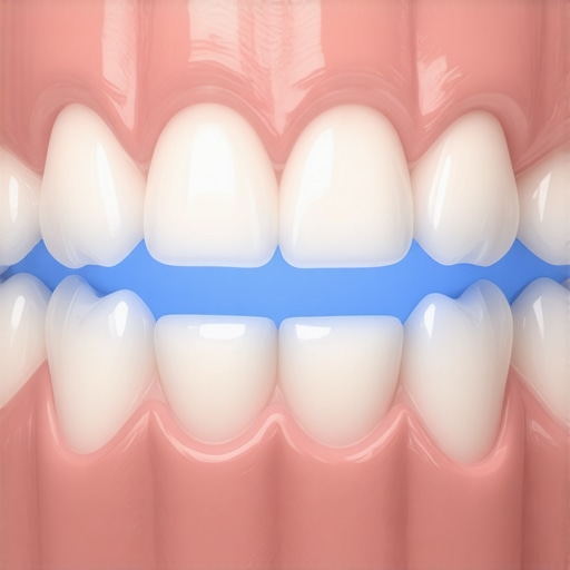 A dentist checking the precision fit and bite alignment of a new dental crown using articulating paper.