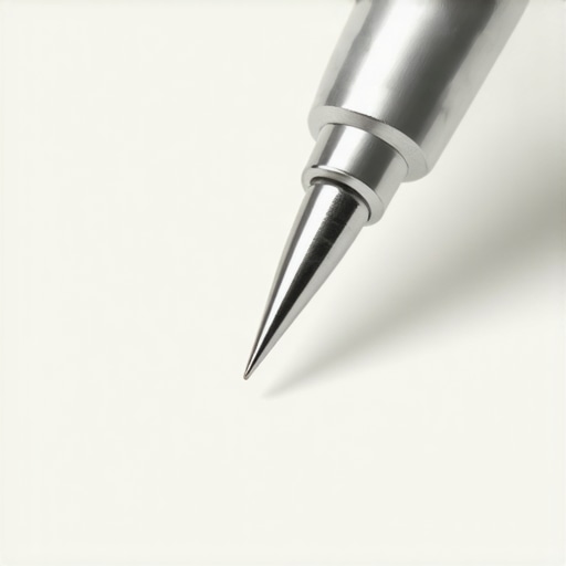 A dental tool inspecting the integrity of a tooth crown to prevent metallic taste