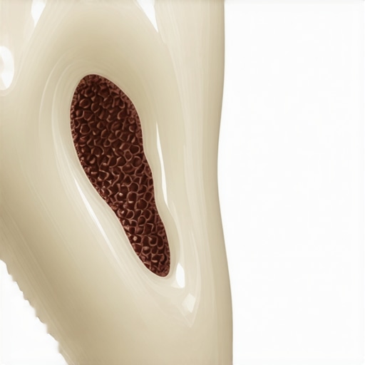 Clinical evidence of dental crown failure Close-up of a porcelain dental crown showing an open margin and secondary decay for insurance appeal.