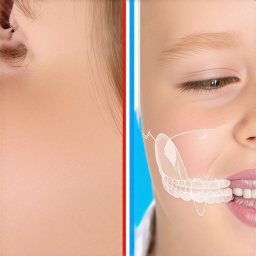 Correcting Pediatric Jaw Alignment and Airway Illustration showing how mouth breathing affects facial structure and how dental intervention helps.