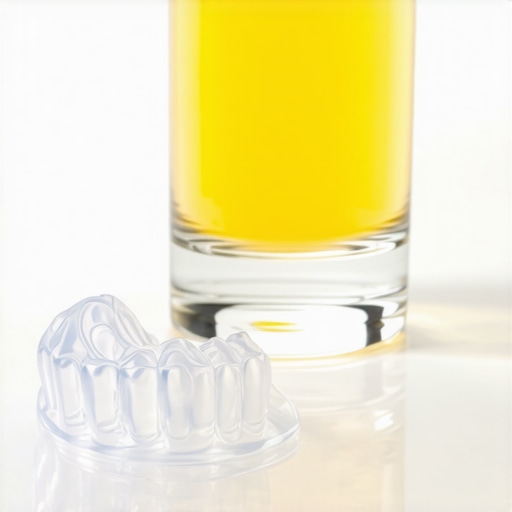 A clear night guard used to protect porcelain crowns from teeth grinding and fractures.