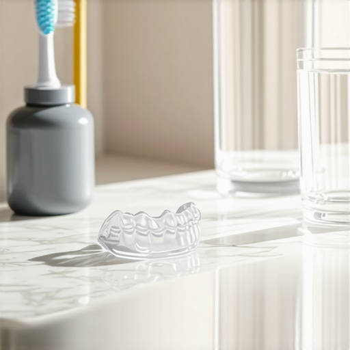 A high-quality custom night guard designed to prevent porcelain veneer chipping.