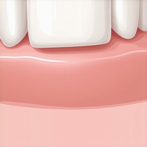 Close-up of a dental crown showing the gum line margin and potential signs of recession.