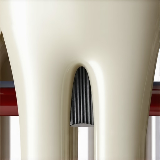 Close up of a dental crown with a dark line at the gum line showing potential marginal leakage.