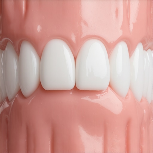 A realistic dental wax-up model used for planning cosmetic dentistry procedures to avoid bulky teeth.