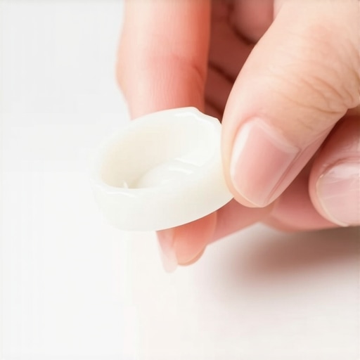 Applying orthodontic wax to a denture edge for comfort