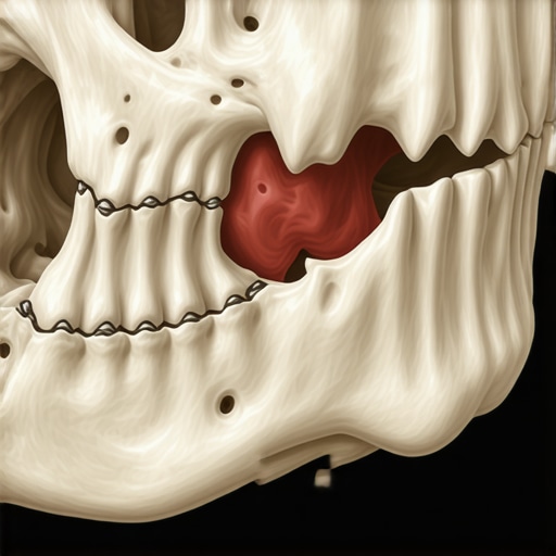 Medical diagram showing how the TMJ disc can become misaligned causing jaw clicking during chewing.