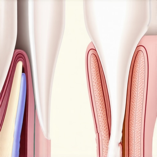 Close up of a dental crown and gum line interface showing the importance of a precise seal.