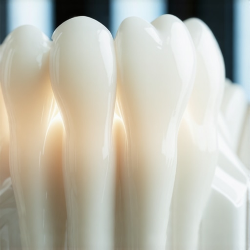A 3D digital model of a human mouth on a screen showing dental restoration maintenance