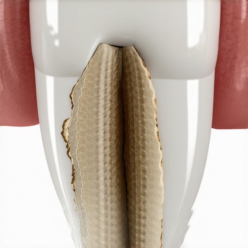 Macro view of tooth enamel wear and attrition caused by a sharp chipped tooth.