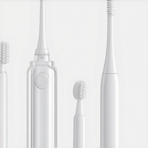 A collection of dental care tools including a water flosser and night guard for maintaining crowns and cosmetic work.