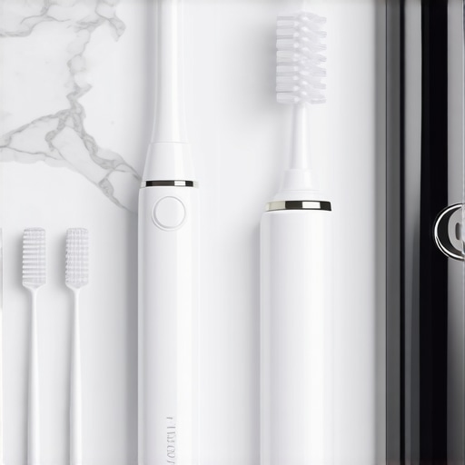 Collection of high-tech dental tools including electric toothbrush and night guard
