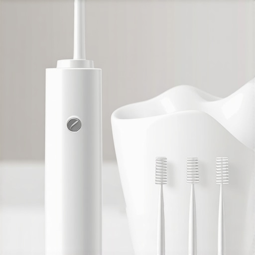 High-quality water flosser and interdental brushes for cleaning dental crowns and veneers.