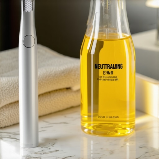 Advanced dental cleaning tools including a sonic toothbrush and interdental brush for maintaining crowns and bridges.