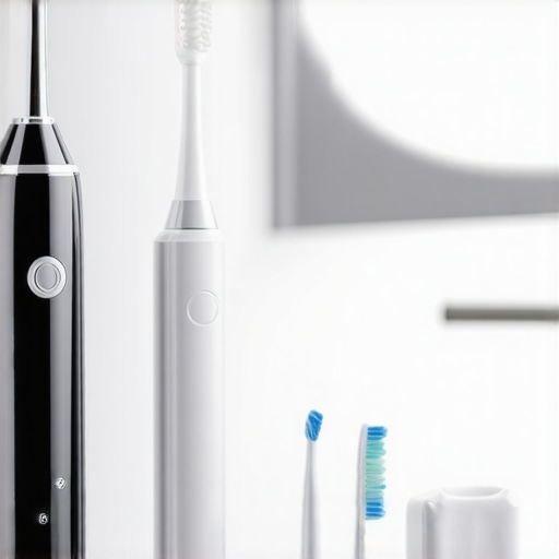 Professional dental maintenance tools on a bathroom counter