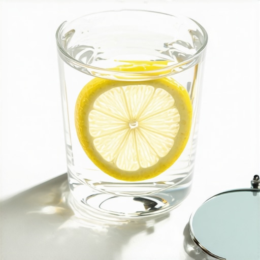 A glass of water and dental tools representing the importance of saliva and hydration for gum health.