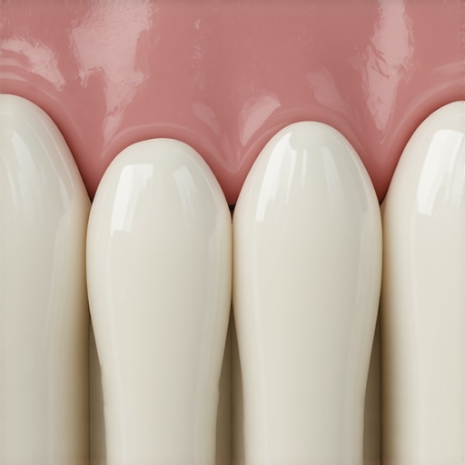 Close-up of a gum fistula near a dental crown margin