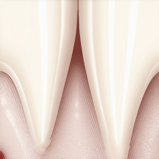 Identifying a proper crown seal versus potential leakage Close-up view of a dental crown and gumline interface.