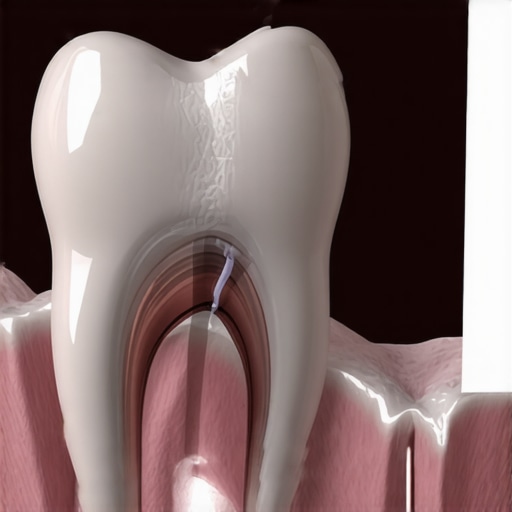 Clinical dental x-ray showing internal root resorption after trauma