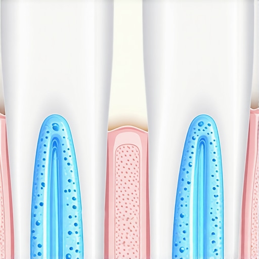 Diagram showing saliva and bacteria entering a microscopic gap under a loose dental crown