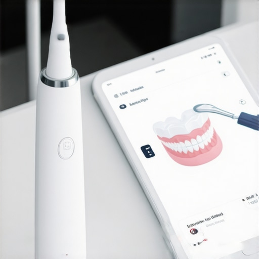 High-tech water flosser and digital dental bite scan for crown maintenance