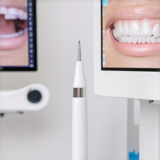 Close up of a digital intraoral scanner used for precise dental impressions