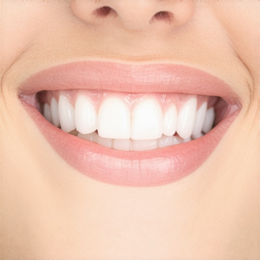 Close up of a natural looking dental crown on a patient