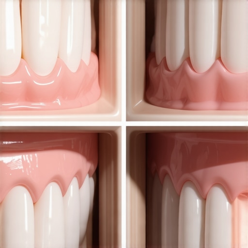 Natural vs Opaque Dental Crowns Comparison of natural translucent dental crowns and opaque unnatural ones in sunlight.