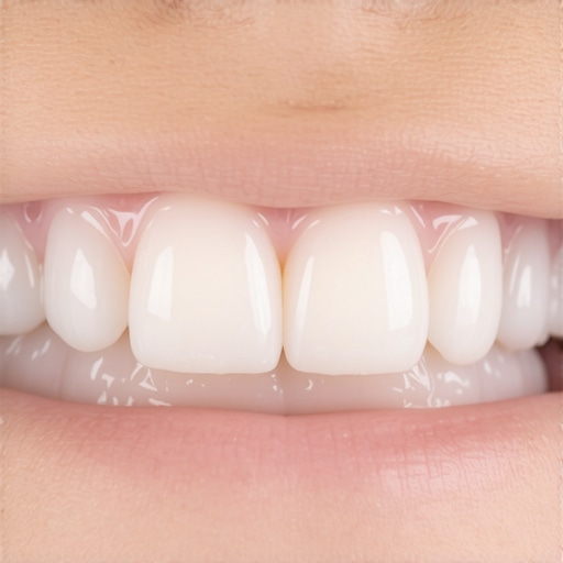 Permanent Teeth with Mamelon Ridges Close up of child's front teeth showing natural serrated edges called mamelons.