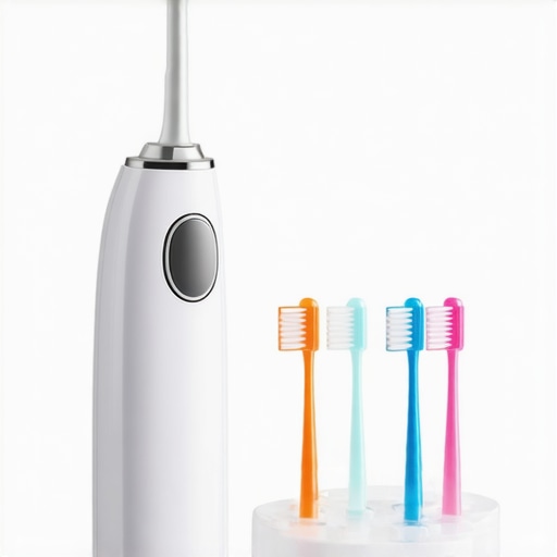 High-tech water flosser and interdental brushes for crown maintenance.