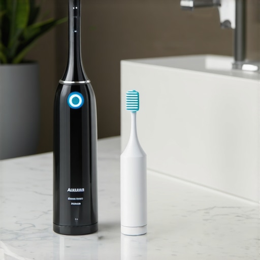 Modern water flosser and electric toothbrush with pressure sensor for dental care